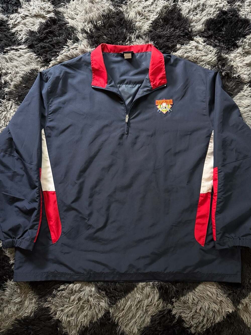 Cooperstown Dreams Park 1/4 Zip Pullover Windbreaker Navy Blue